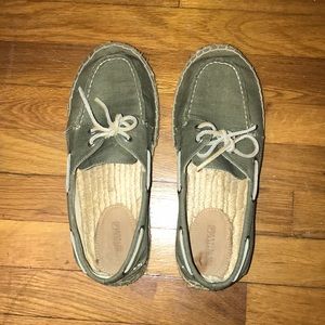 Olive Green Sperrys